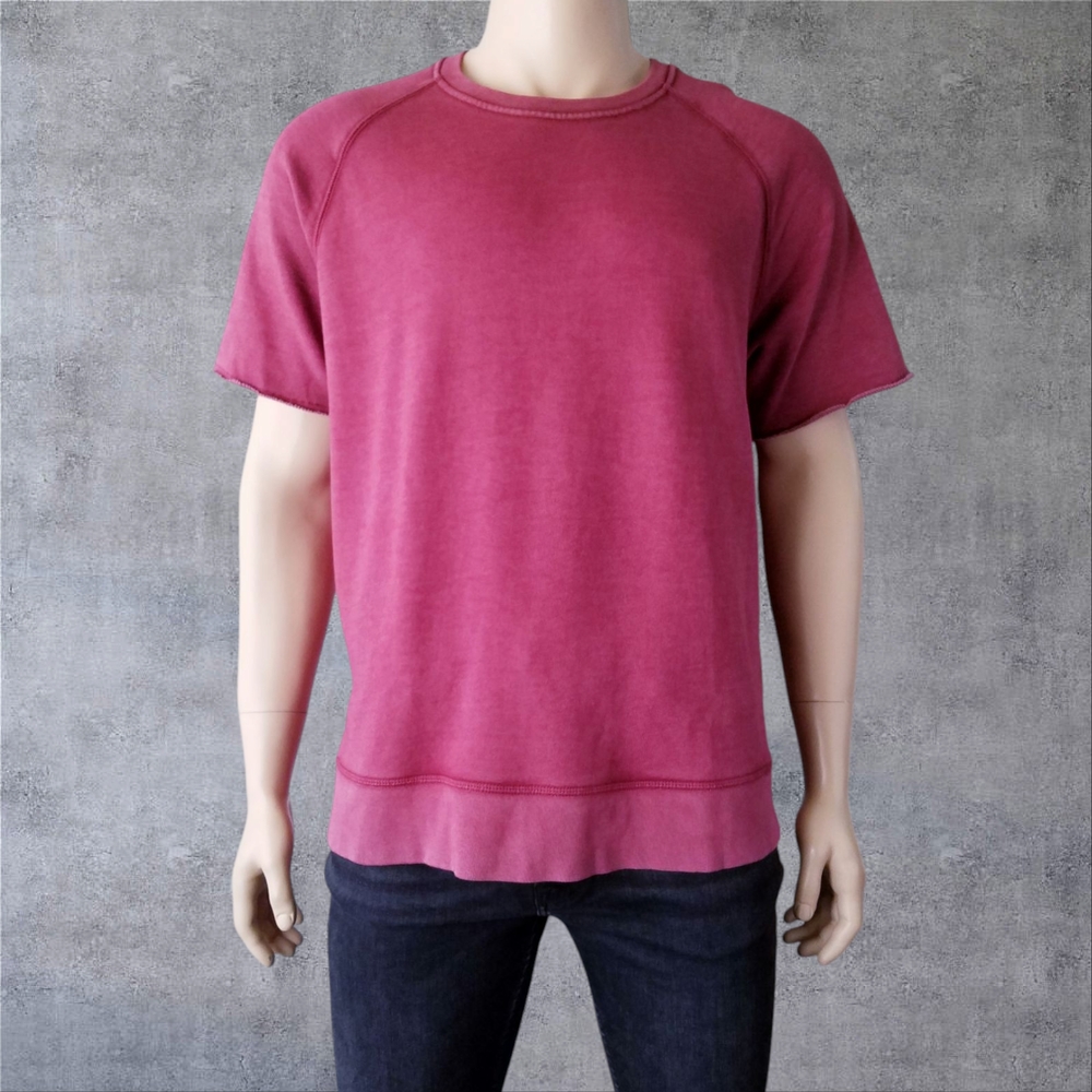GAP Burgundy Red Raglan Short Sleeve French Terry Sweatshirt Top Size XL